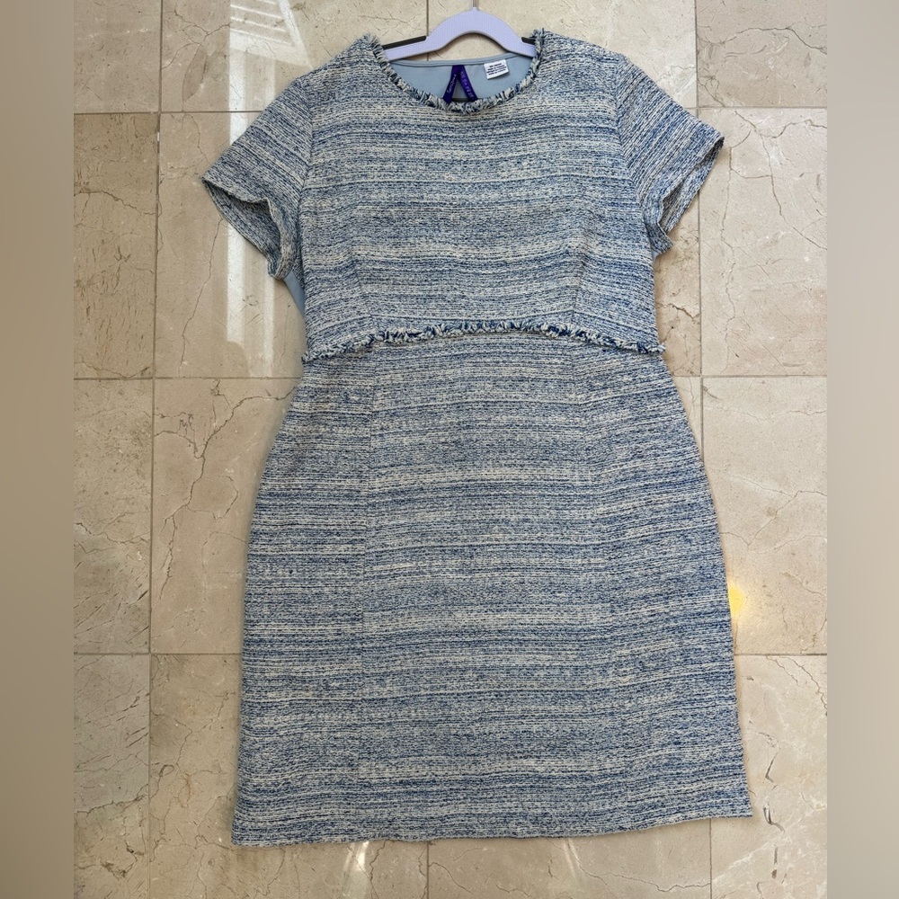 Seraphine Blue & White Tweed Maternity Dress – Size US 6 / UK 10